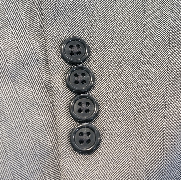 40L Men's Jos. A Bank Blazer Silver Gray Herringbone Silk & Wool Sport Coat - Picture 4 of 10